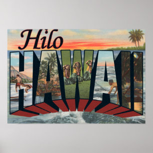 Poster Hilo, lettre ScenesHilo, HI de HawaiiLarge