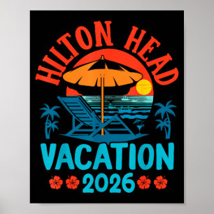 Poster Hilton Head Caroline du Sud 2026 Vacances en famil