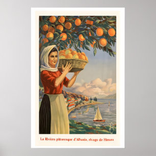Poster Himara Albanie La Riviera Pittoresque Vintage