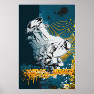 Poster Hip-hop, danse de steet, breakdancer