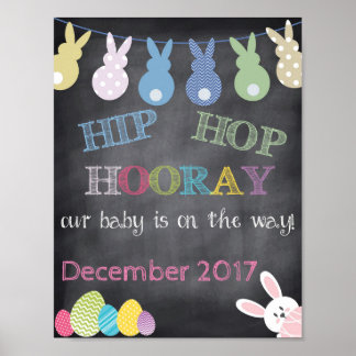 Poster Hip hop Hooray Faire-part de grossesse de Pâques