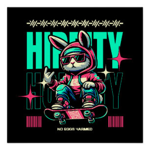 Poster Hip-Hop Hoppity - Lapin de Pâques Skateur