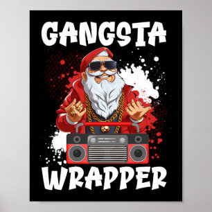 Poster Hip Hop Père Noël Gangster Noël Gangsta Emballage