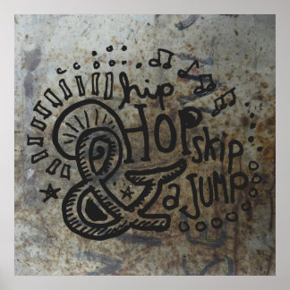 Poster Hip Hop Saut à cloche-pied 1B