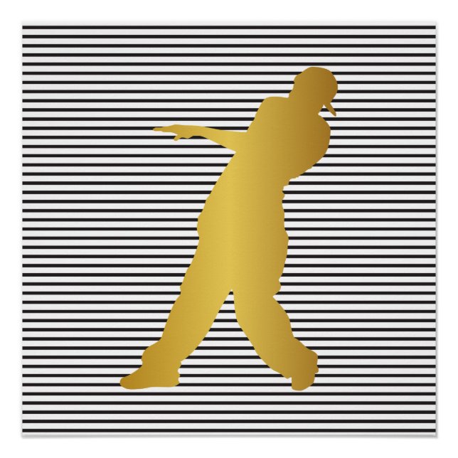 Poster Hip hop Urban Dance Boy Stripes noir blanc (Devant)