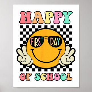 Poster Hippie Heureux Premier Jour D'école Pour Les Enfan