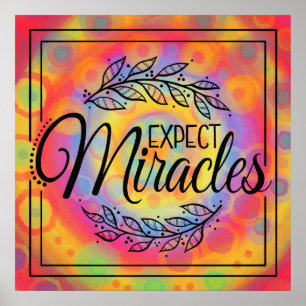 Poster Hippie Inspirational Attente Miracles Classe