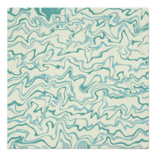 Poster Hippie les années 70 Marbre Bleu Liquide Swirl Boh