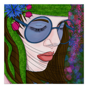 Poster Hippie mode de vie fille