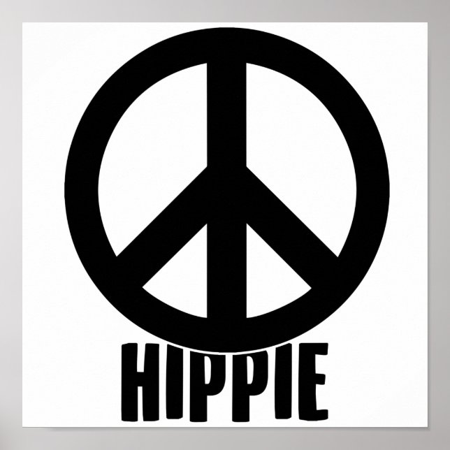 Poster Hippie | Peace Sign Hippies Costume Idée cadeau (Devant)