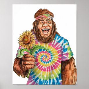 Poster Hippie Sasquatch Avec Tournesol