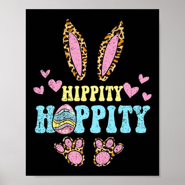 Poster Hippity Hoppity Easter Bunny Egg chasse Rabbit Sp (Devant)
