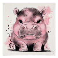 Hippo bébé grincheux