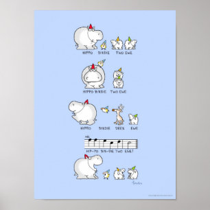 POSTER HIPPO BIRDIE
