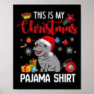 Poster Hippo Fiona C'Est Ma Chemise Pyjama De Noël
