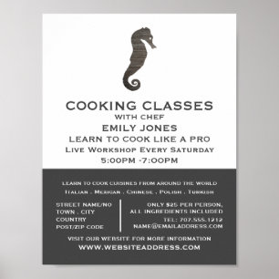 Poster Hippocampe Rustique, Fruits de mer, Classes de Cui