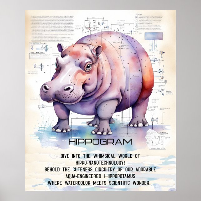 Poster Hippopotame (Devant)