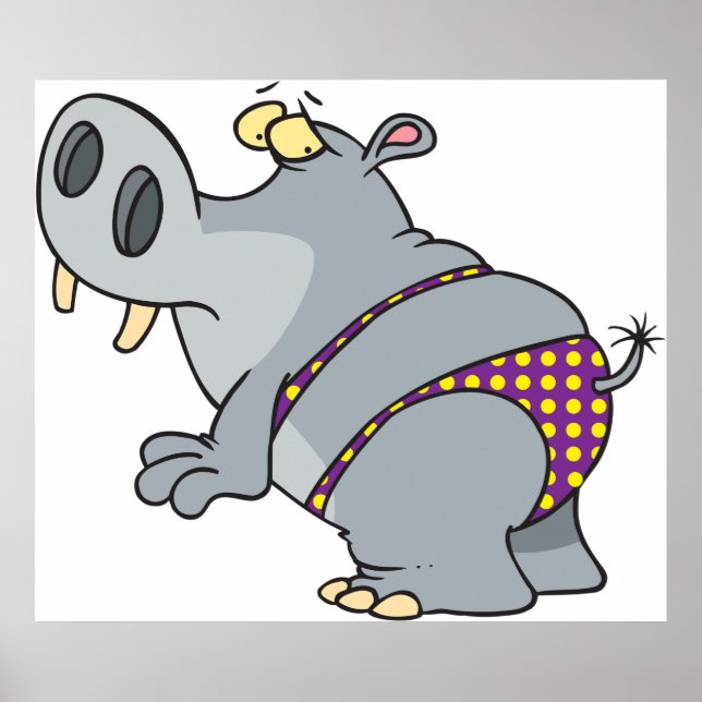 Poster Hippopotame En Bikini (Devant)