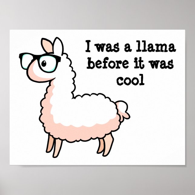 Poster Hipster Llama (Devant)