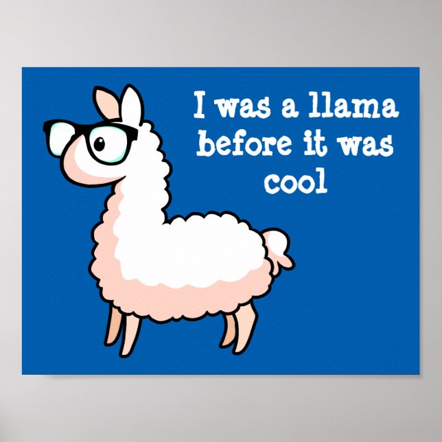 Poster Hipster Llama (Devant)