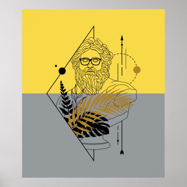 Poster Hipster Olympic God Colorblock (Devant)
