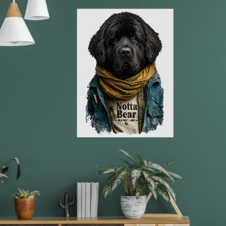 Poster Hipster Urbain Newf – Style Notta Bear