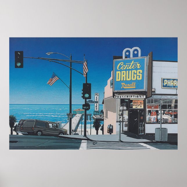 Poster hiroshi nagai art peintures ville pop et avion (Devant)