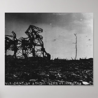 Poster Hiroshima 2ème guerre mondiale après la bombe atom