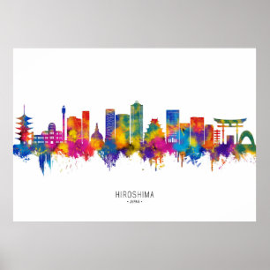 Poster Hiroshima Japan Skyline