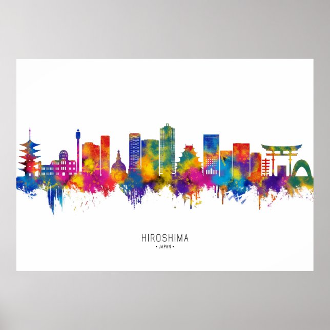 Poster Hiroshima Japan Skyline (Devant)