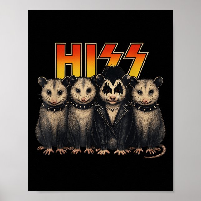 Poster Hiss Possum Rock Band Costume Halloween Party Port (Devant)