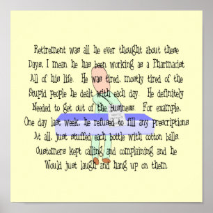 Poster Histoire Art "Le pharmacien rêve de retraite"