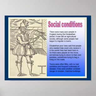Poster Histoire, Conditions sociales à l'époque de Shakes