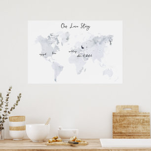 Poster Histoire d'amour   Cadeau souvenir de mariage à l'