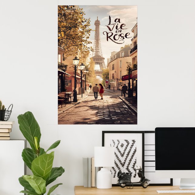 Poster Histoire D'Amour Parisienne Balade À Pied Avec La  (Bureau à domicile)