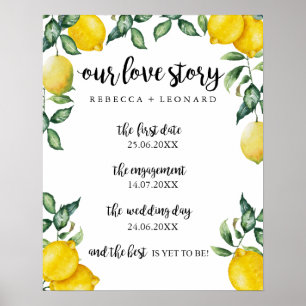 Poster histoire d'amour timeline citrons mariages signe d