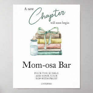 Poster Histoire de chapitre Baby shower Momosa bar
