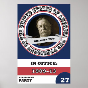 Poster Histoire de William H. Taft Presidential rétro