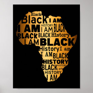 Poster Histoire des Noirs Je suis Noir Tous les Mois Afro