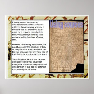 Poster Histoire, médiévale, Utilisation de sources