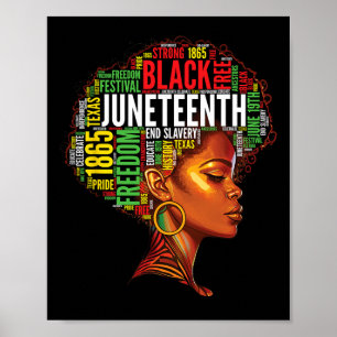 Poster Histoire noire Afro Queen Melanin Word Art Femmes