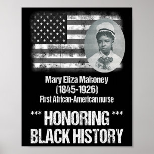 Poster Histoire noire avec 1ère infirmière afro-américain