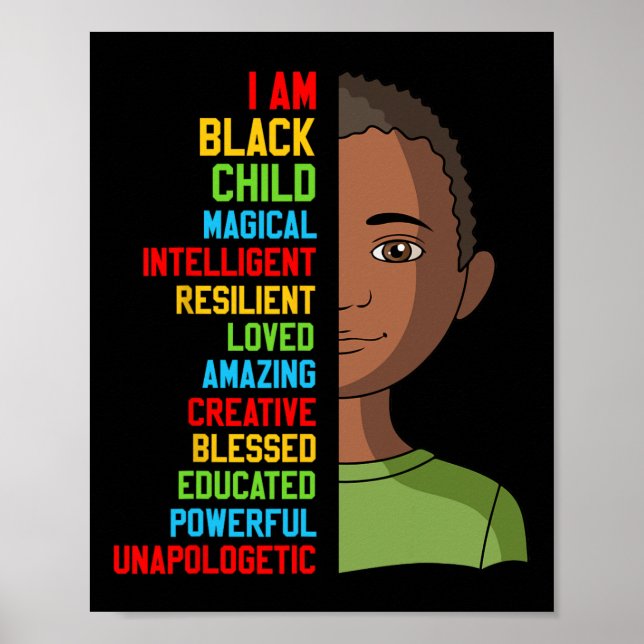 Poster Histoire Noire S Enfants Im Mois Enfant Noir Garço (Devant)