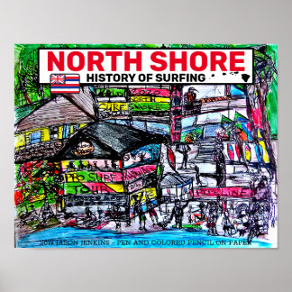 POSTER HISTOIRE NORD-CÔTE DE LA PIPELINE DE SURF