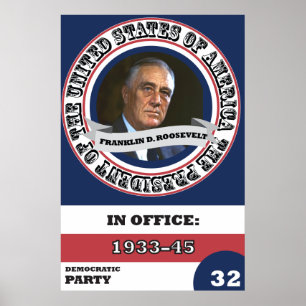 Poster Histoire présidentielle de Franklin D. Roosevelt