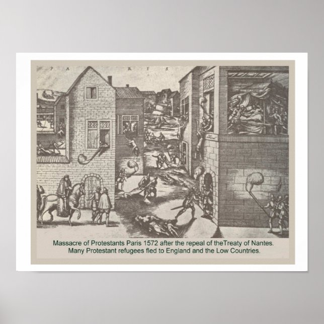 Poster Histoire, Réforme, Massacre des protestants (Devant)