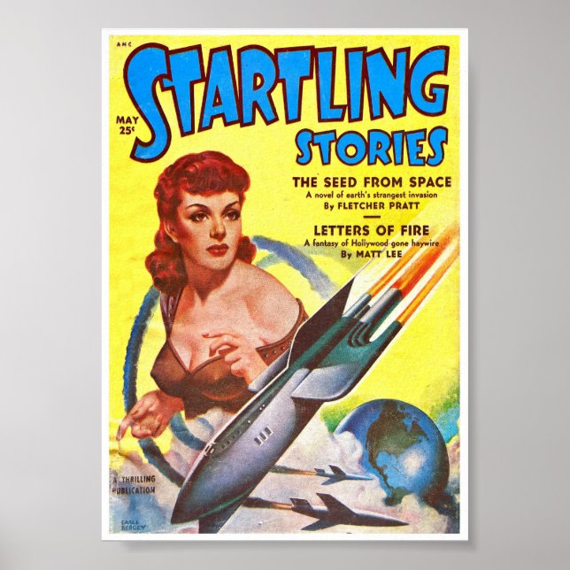 POSTER HISTOIRES DE DÉMARRAGE 1951 SCI FI PULP MAG (Devant)