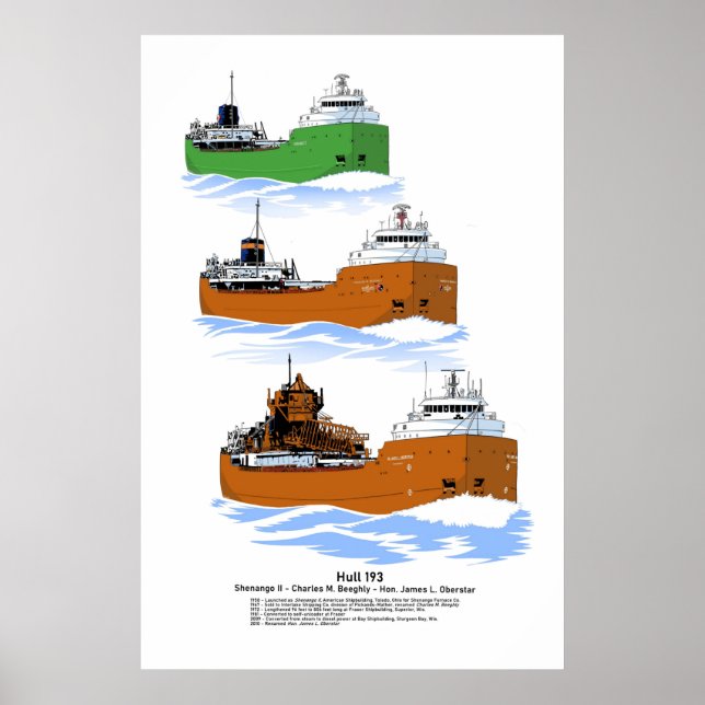 Poster Historique de James Oberstar, cargo des Grands Lac (Devant)