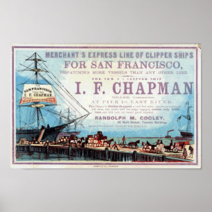Poster historique du Repro de Chapman Clipper Ship