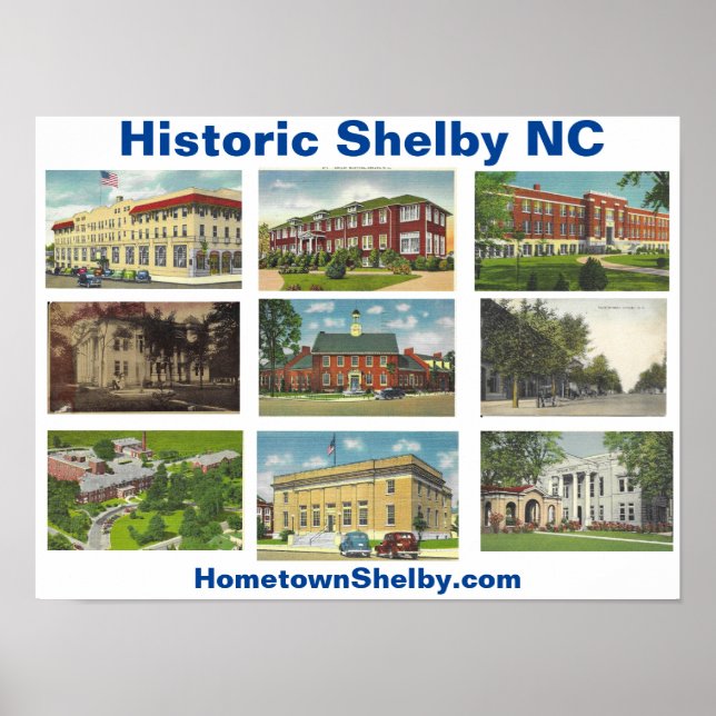 Poster historique Shelby NC (Devant)